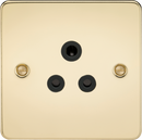 Knightsbridge MLA FP5APB Flat Plate 5A unswitched socket - polished brass with black insert