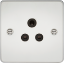 Knightsbridge MLA FP5APC Flat Plate 5A unswitched socket - polished chrome with black insert