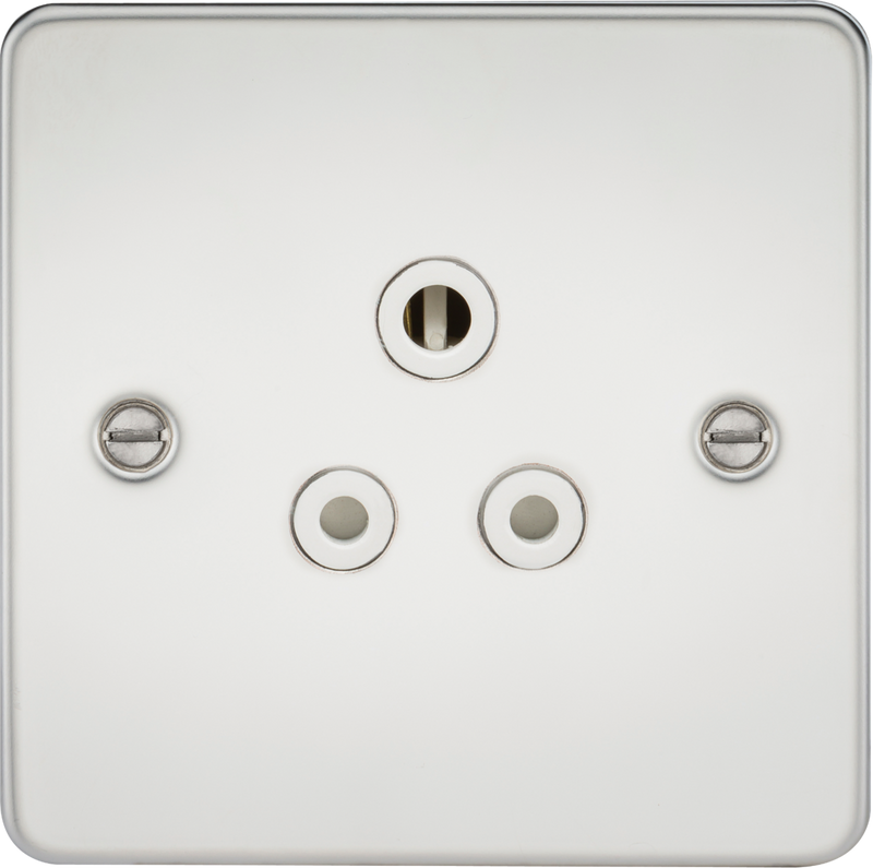 Knightsbridge MLA FP5APCW Flat Plate 5A unswitched socket - polished chrome with white insert