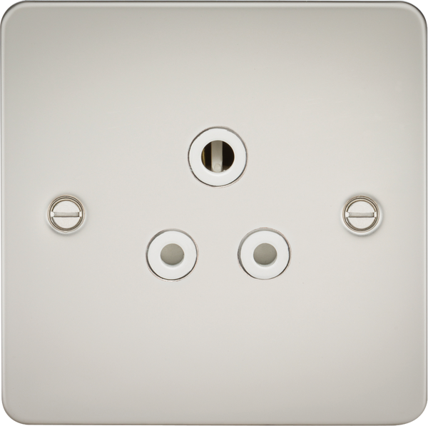 Knightsbridge MLA FP5APLW Flat Plate 5A unswitched socket - pearl with white insert