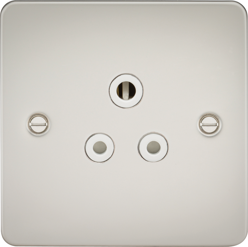 Knightsbridge MLA FP5APLW Flat Plate 5A unswitched socket - pearl with white insert