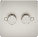 Knightsbridge MLA FP2162PL Flat Plate 2G 2 Way Dimmer 60-400W - Pearl