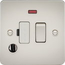 Knightsbridge MLA FP6300FPL Flat Plate 13A switched fused spur unit with neon and flex outlet - pearl