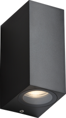 Knightsbridge MLA ALS2BK ALANA - Waterproof/Outdoor (IP65) GU10 Polycarbonate Up/Down Wall light - Black