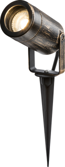 Knightsbridge MLA EASPK1BB EAMON - 230V IP65 GU10 Polycarbonate Spike light - Brushed Brass