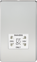 Knightsbridge MLA SF8900PCW Screwless 115V/230V Dual Voltage Shaver Socket - Polished Chrome with White Insert