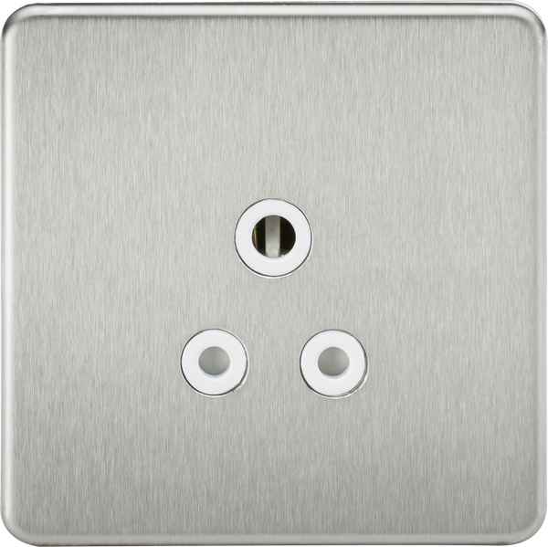 Knightsbridge MLA SF5ABCW Screwless 5A Unswitched Socket - Brushed Chrome with White Insert