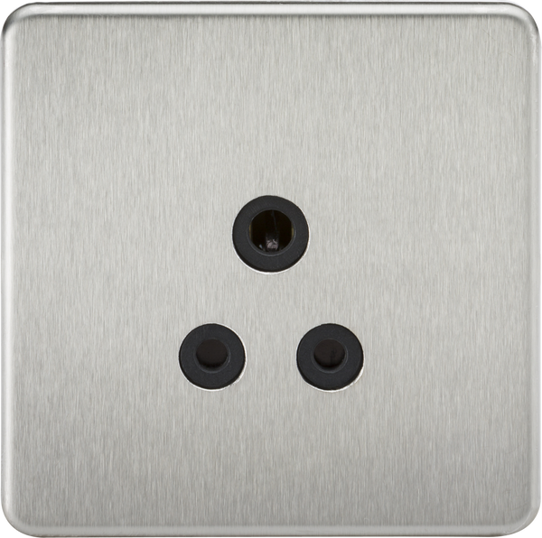 Knightsbridge MLA SF5ABC Screwless 5A Unswitched Socket - Brushed Chrome with Black Insert
