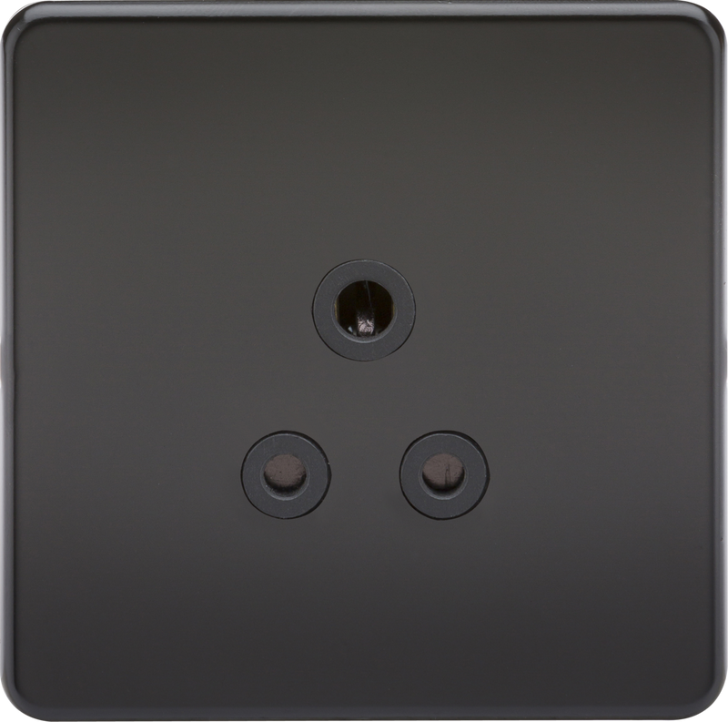 Knightsbridge MLA SF5AMB Screwless 5A Unswitched Socket - Matt Black with Black Insert