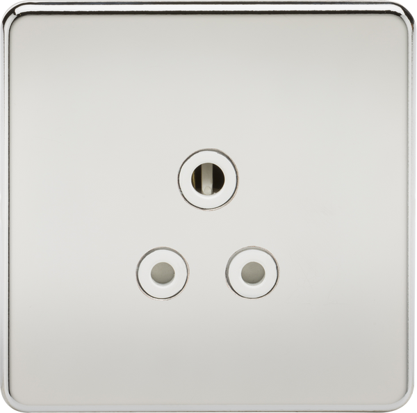 Knightsbridge MLA SF5APCW Screwless 5A Unswitched Socket - Polished Chrome with White Insert