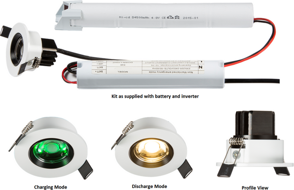 Knightsbridge MLA ENM5 230V IP20 5W LED  Emergency Downlight 6000K (non-maintained use only)