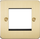 Knightsbridge MLA FP2GBB Flat Plate 2G modular faceplate - brushed brass