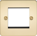 Knightsbridge MLA FP2GPB Flat Plate 2G modular faceplate - polished brass