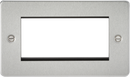 Knightsbridge MLA FP4GBC Flat Plate 4G modular faceplate - brushed chrome
