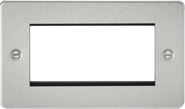 Knightsbridge MLA FP4GBC Flat Plate 4G modular faceplate - brushed chrome