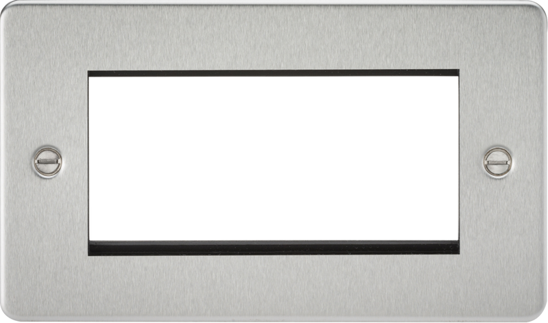 Knightsbridge MLA FP4GBC Flat Plate 4G modular faceplate - brushed chrome