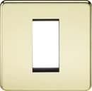 Knightsbridge MLA SF1GPB Screwless 1G Modular Faceplate - Polished Brass