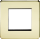 Knightsbridge MLA SF2GPB Screwless 2G Modular Faceplate - Polished Brass