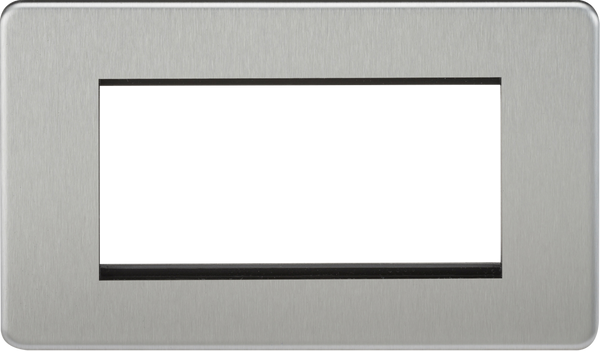 Knightsbridge MLA SF4GBC Screwless 4G Modular Faceplate - Brushed Chrome