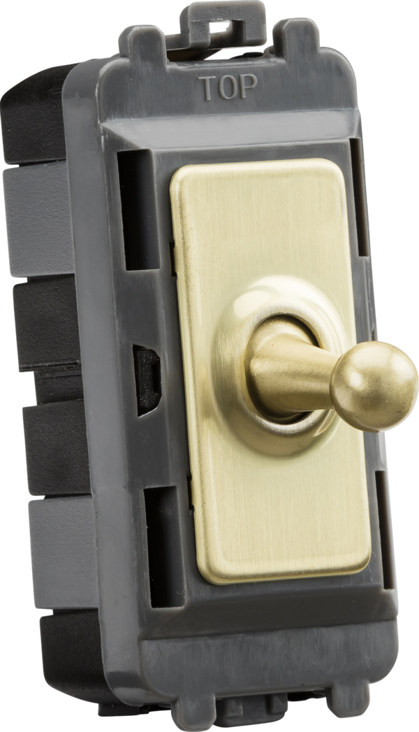 Knightsbridge MLA GDM02TOGBB 20AX 1G DP Toggle switch - brushed brass