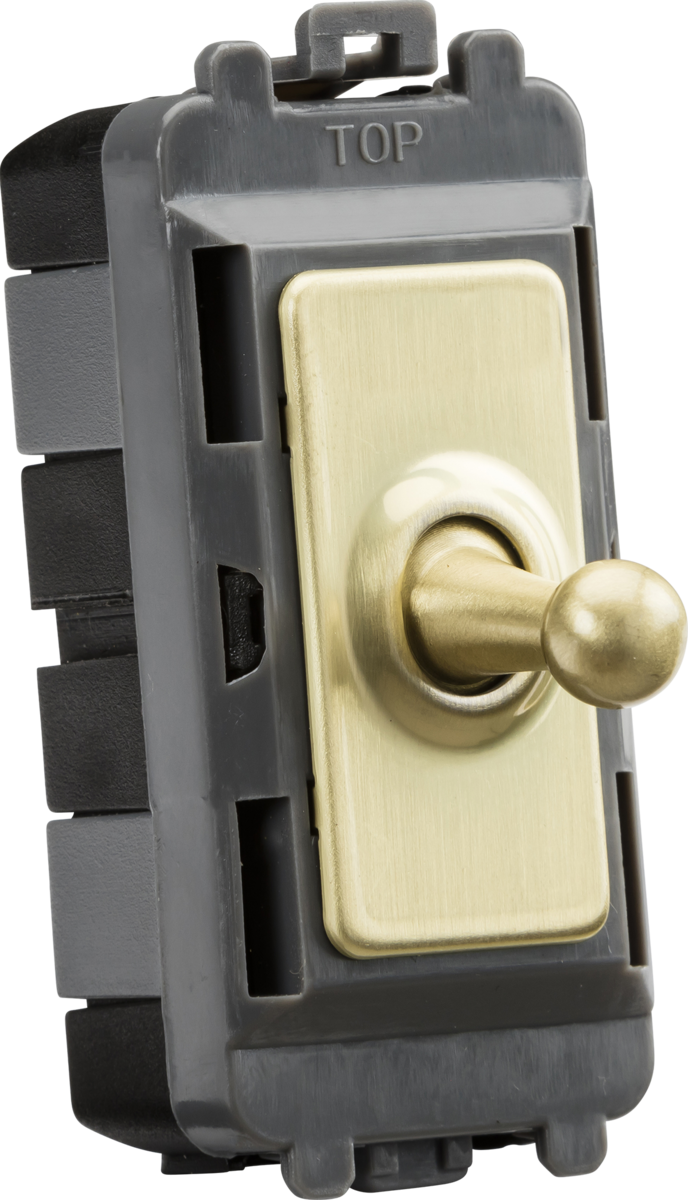 Knightsbridge MLA GDM02TOGBB 20AX 1G DP Toggle switch - brushed brass