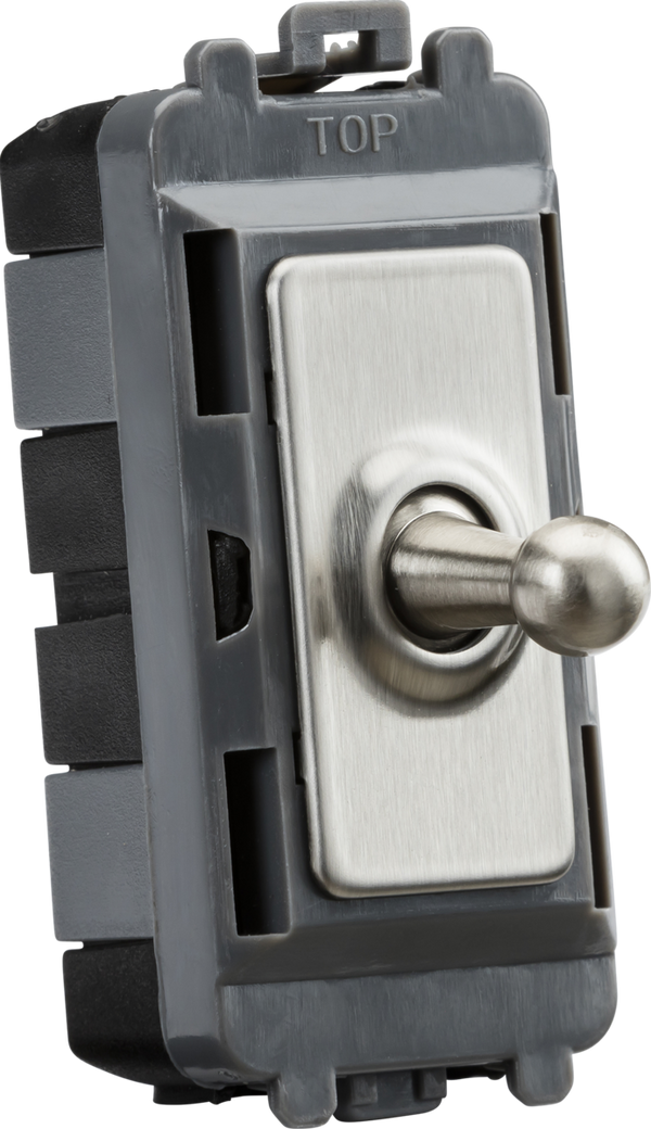 Knightsbridge MLA GDM02TOGBC 20AX 1G DP Toggle switch - brushed chrome