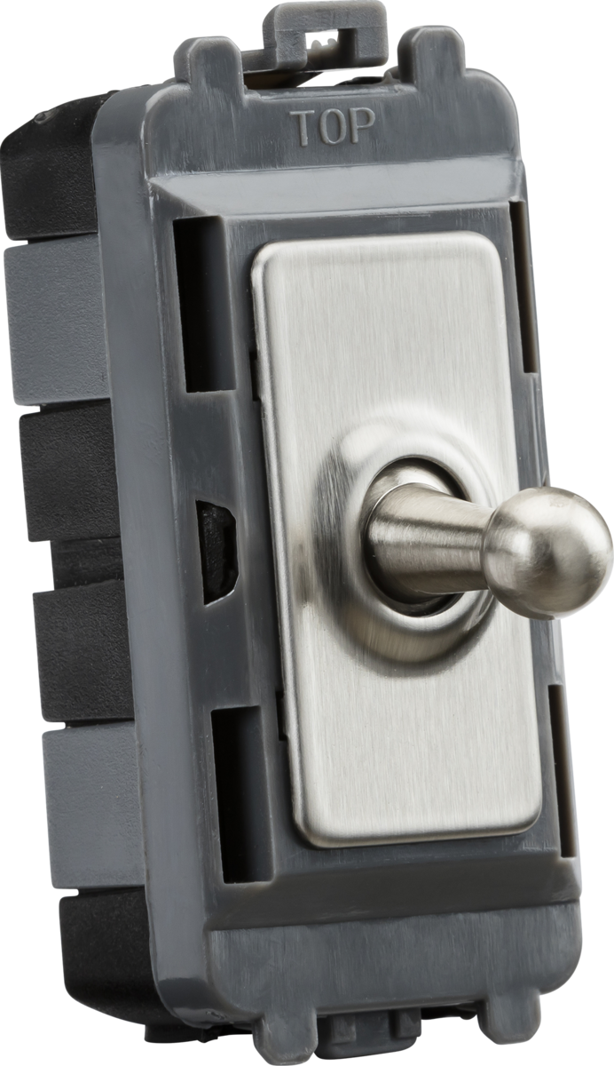 Knightsbridge MLA GDM02TOGBC 20AX 1G DP Toggle switch - brushed chrome