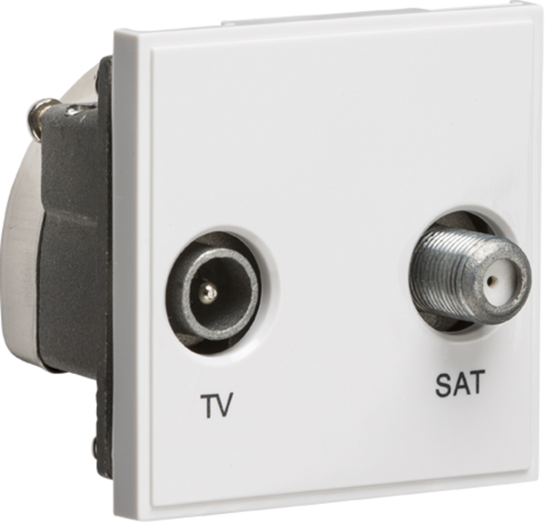 Knightsbridge MLA NETDISATWH Diplexed TV /SAT TV Outlet Module 50 x 50mm - White