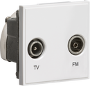 Knightsbridge MLA NETDITVWH Diplexed TV /FM DAB Outlet Module 50 x 50mm - White