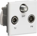 Knightsbridge MLA NETTRIWH Triplexed TV /FM DAB/ SAT TV Outlet Module 50 x 50mm - White