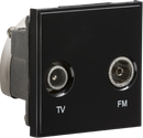 Knightsbridge MLA NETDITVBK Diplexed TV /FM DAB Outlet Module 50 x 50mm - Black