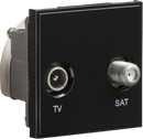 Knightsbridge MLA NETDISATBK Diplexed TV /SAT TV Outlet Module 50 x 50mm - Black