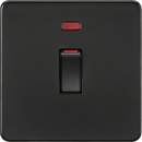 Knightsbridge MLA Screwless SF81MNMBB 45A 1G DP switch with neon - matt black