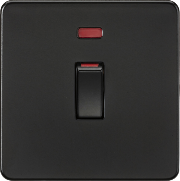 Knightsbridge MLA SF81MNMBB 45A 1G DP switch with neon - matt black