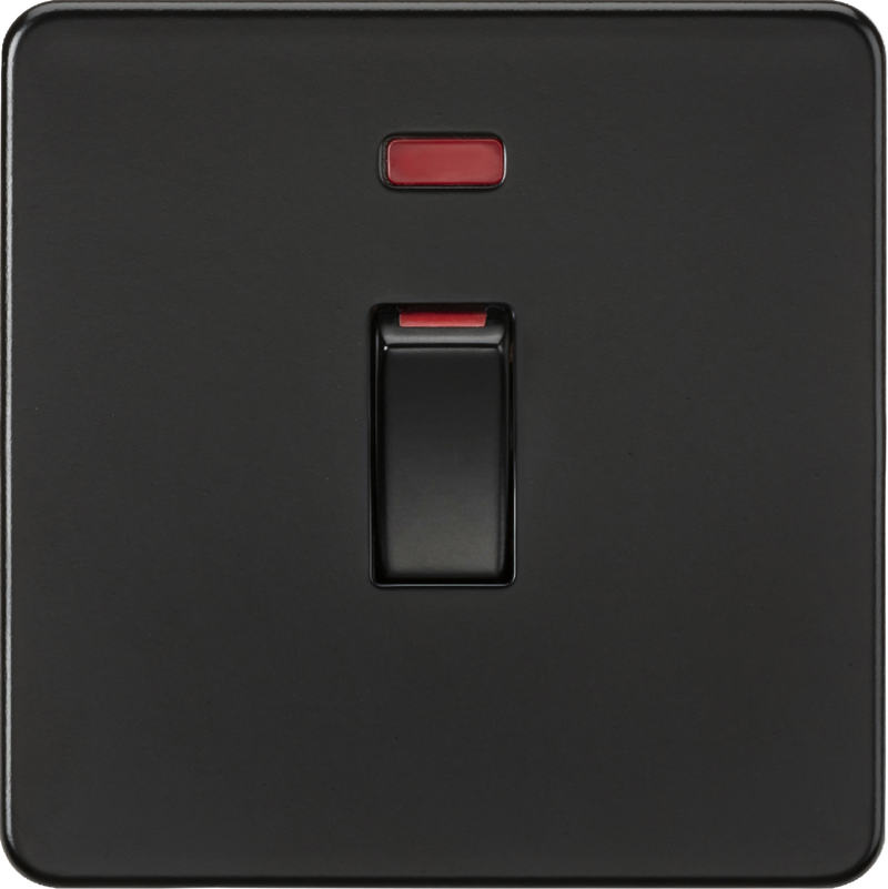 Knightsbridge MLA SF81MNMBB 45A 1G DP switch with neon - matt black