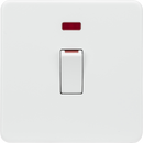 Knightsbridge MLA Screwless SF81MNMW 45A 1G DP switch with neon - matt white