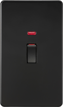 Knightsbridge MLA Screwless SF82MNMBB 45A 2G DP switch with neon - matt black