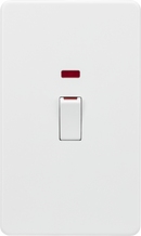 Knightsbridge MLA Screwless SF82MNMW 45A 2G DP switch with neon - matt white