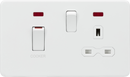 Knightsbridge MLA Screwless SFR83MNMW 45A DP switch and 13A switched socket with neons - matt white