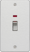 Knightsbridge MLA FP82MNBC 45A 2G DP Switch with neon - brushed chrome