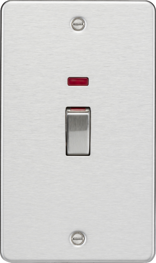 Knightsbridge MLA FP82MNBC 45A 2G DP Switch with neon - brushed chrome