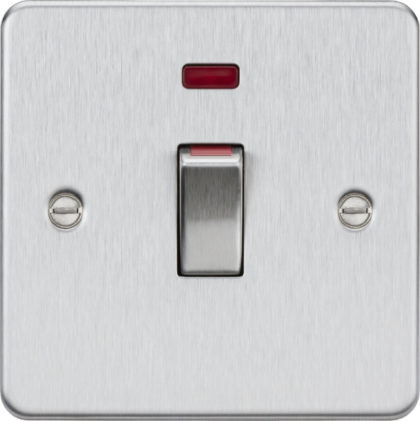 Knightsbridge MLA FP81MNBC 45A 1G DP Switch with neon - brushed chrome
