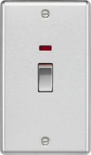 Knightsbridge MLA CL82MNBC 45A 2G DP Switch with neon - brushed chrome