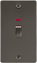 Knightsbridge MLA FP82MNGM 45A 2G DP Switch with neon - gunmetal