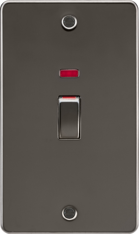 Knightsbridge MLA FP82MNGM 45A 2G DP Switch with neon - gunmetal