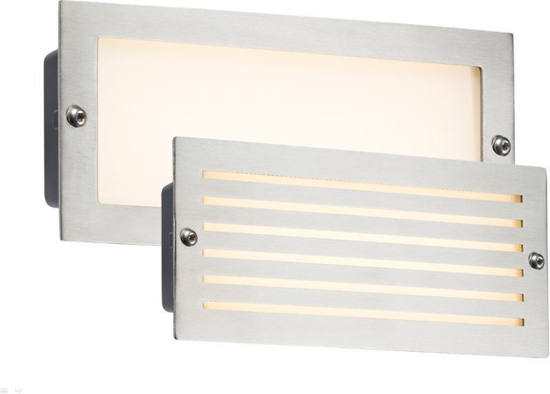 Knightsbridge MLA BLED5SW 230V IP54 5W White LED Recessed Brick Light - Brushed Steel Fascia