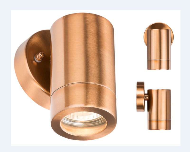 Knightsbridge MLA WALL1LC 230V IP65 GU10 35W Fixed  Wall Light - Copper Colour