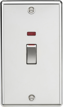Knightsbridge MLA CL82MNPC 45A 2G DP Switch with neon - polished chrome