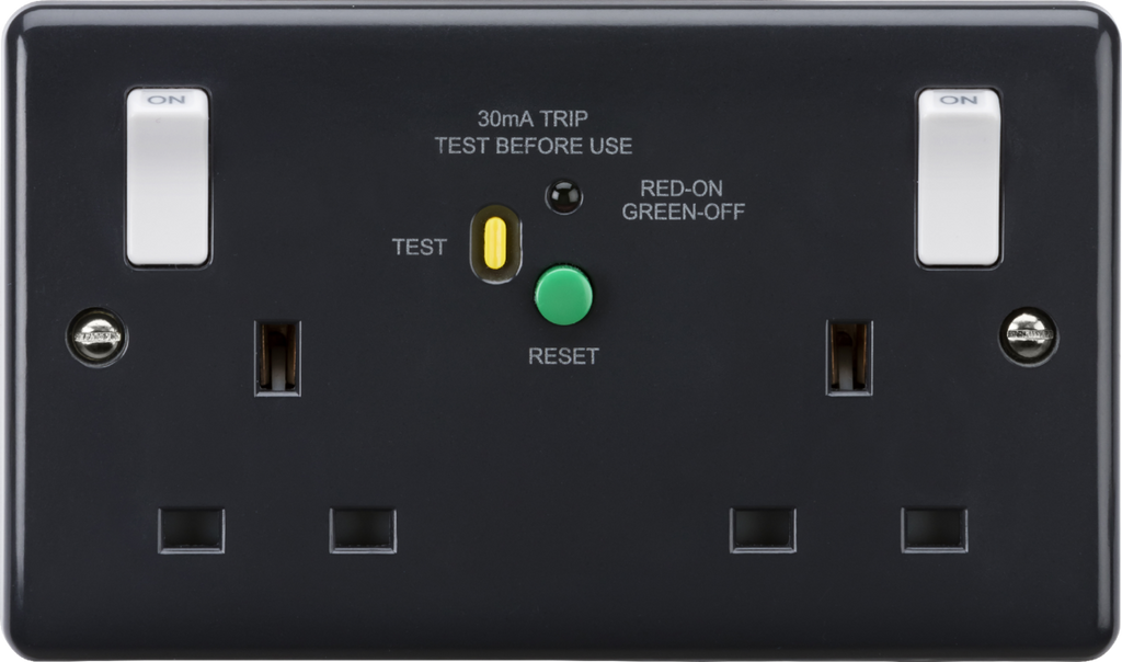 Knightsbridge MLA PM9RCD 13A 2G DP RCD switched socket with white outb