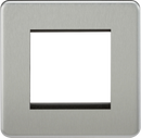 Knightsbridge MLA SF2GBC Screwless 2G Modular Faceplate - Brushed Chrome